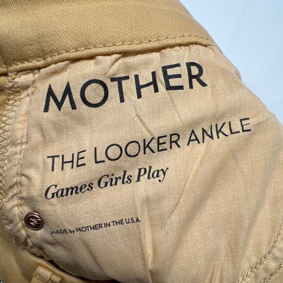 MOTHER The Looker Ankle Skinny Jeans SIZE 27 Goldmine Yellow Made in USA - Picture 4 of 12